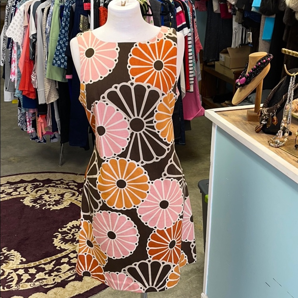 Jack Rogers Retro Floral Cotton Dress Size 12